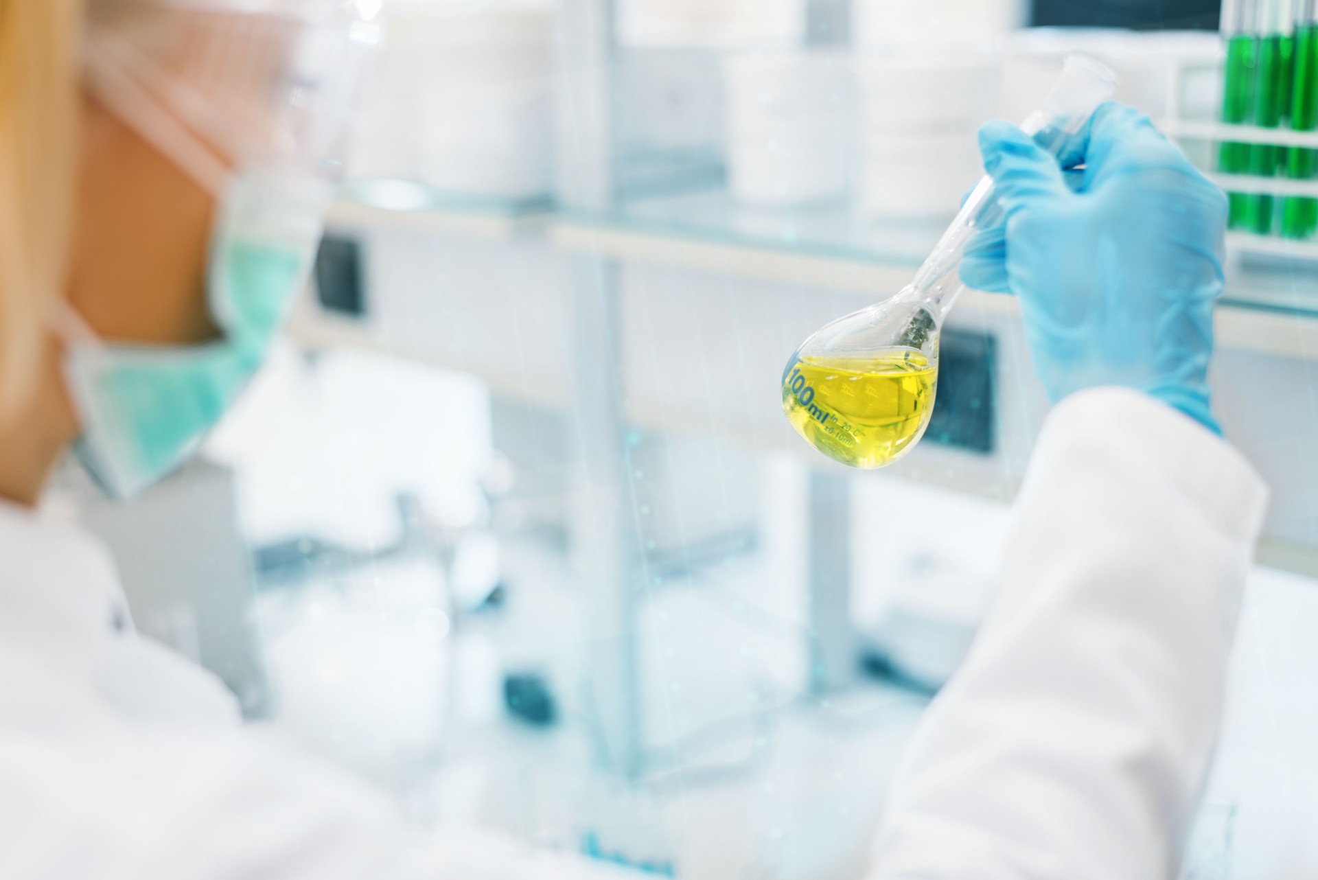 Scientist analyzing sample in the laboratory